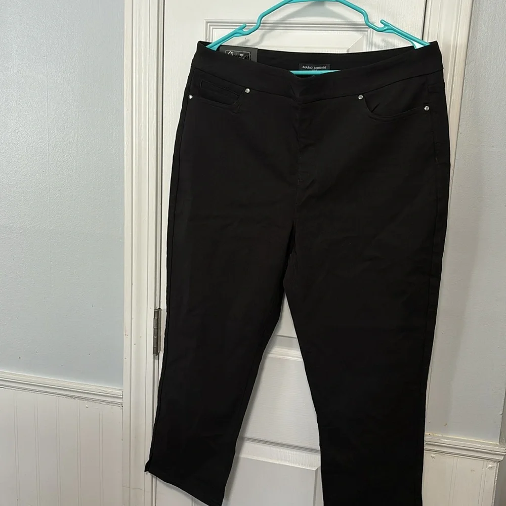 Mario Serrani Italy Women's Casual Pants Comfort Stretch Slim Fit Work Capri NEW - Picture 4 of 5